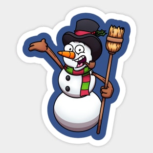 Classic Friendly Cartoon Snowman Sticker